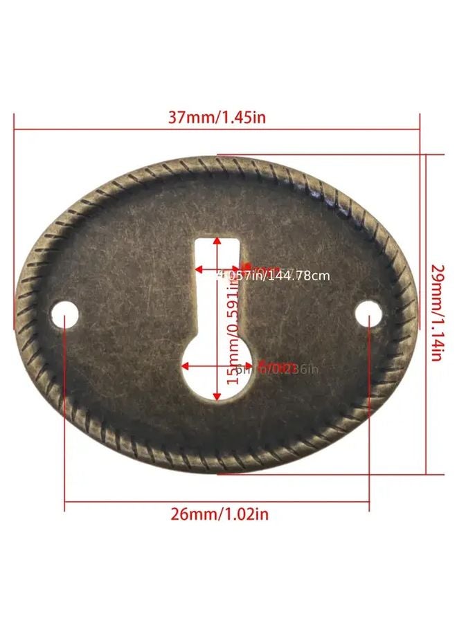 8pcs Vintage Oval Drawer Keyhole Covers Antique Iron Eyelet Plugs Cabinet Hardware - Image 3